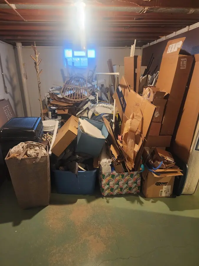 Roll-off dumpster container at job site for 4 Yard Dumpster Rental in Chisago City